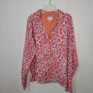 P.J. Salvage Pajama Top Womens Size Large Pink Orange Cotton